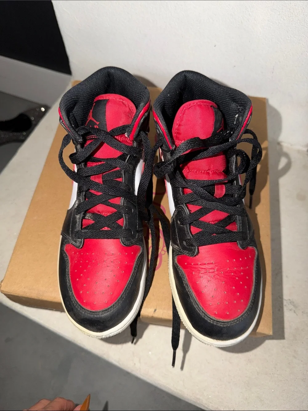 Nike Kids Red, Black & White High-Top Sneakers